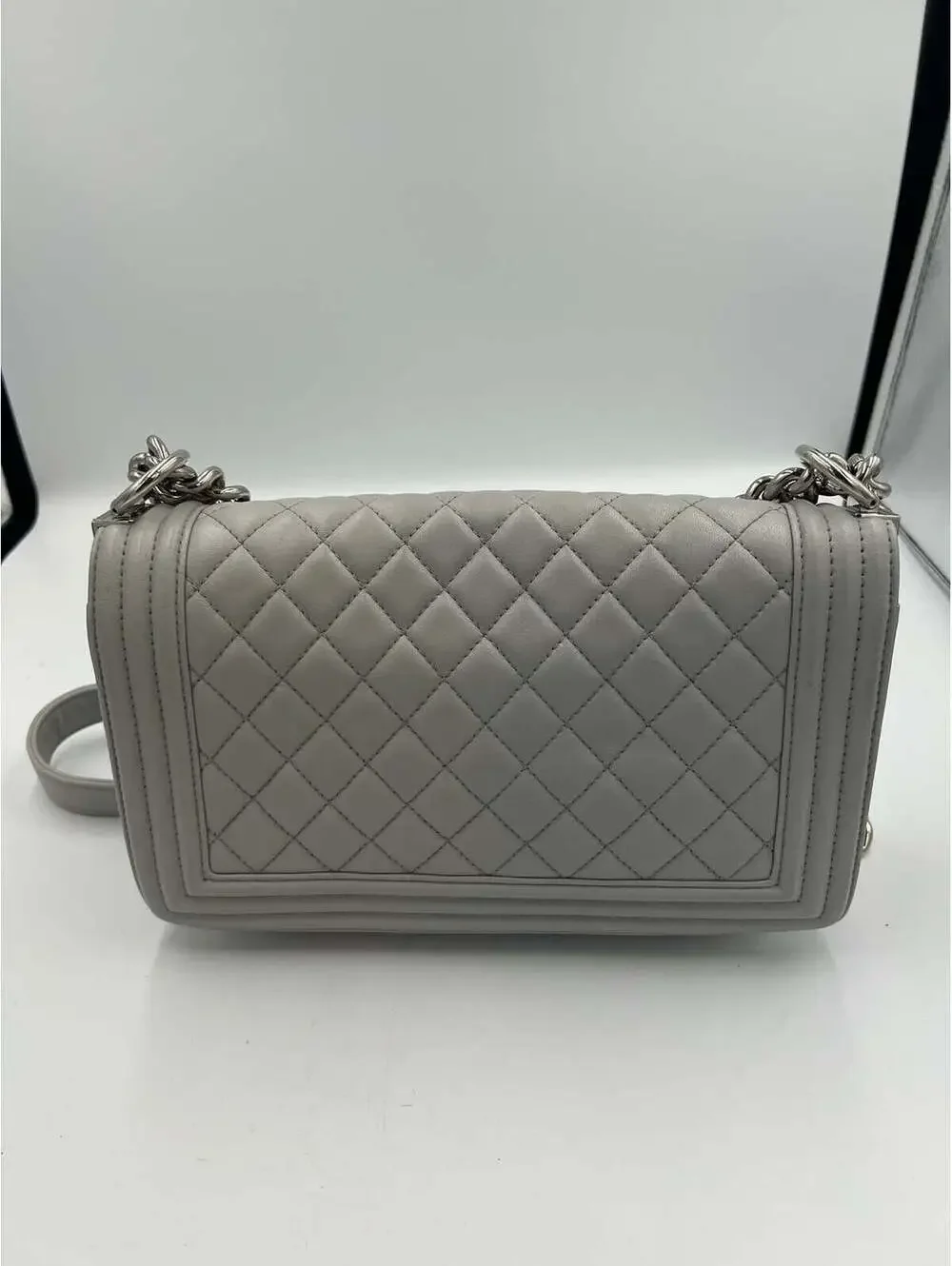 Chanel Le Boy Medium Flap Bag Authentic Quilted Leather CC